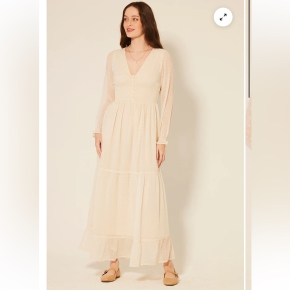 Patrons of Peace Dresses & Skirts - Patrons of Peace Altura Cream Long Sleeve boho Dress size small.
